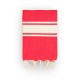 COOL-FOUTA CLASSIC plain weaving Grenadine Red with raw stripes - Fouta Hammam Towel 2x1m.