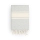 COOL-FOUTA CLASSIC plain weaving Gray Violet with raw stripes - Fouta Hammam Towel 2x1m.