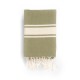 COOL-FOUTA CLASSIC Khaki Green plain weaving with raw stripes - Fouta Hammam Towel 2x1m.