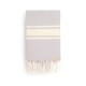 COOL-FOUTA CLASSIC Pearl Gray plain weaving with raw stripes - Fouta Hammam Towel 2x1m.