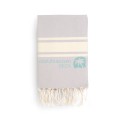 COOL-FOUTA CLASSIC Pearl Gray plain weaving with raw stripes - Fouta Hammam Towel 2x1m.