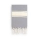 COOL-FOUTA CLASSIC Stormy Gray plain weaving with raw stripes - Fouta Hammam Towel 2x1m.