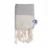 COOL-FOUTA MINI Gray Violet with Raw stripes Honeycomb Hammam Fouta Towel size 70x50cm.