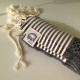 COOL-FOUTA MINI Black with Raw stripes Honeycomb Hammam Fouta Towel size 70x50cm.