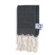 COOL-FOUTA MINI Black solid color Honeycomb Hammam Fouta Towel size 70x50cm.