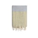 COOL-FOUTA Honeycomb Gray Violet solid color with Golden Lurex stripes - Hammam Towel Fouta 2x1m.