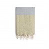 COOL-FOUTA Honeycomb Gray Violet solid color with Golden Lurex stripes - Hammam Towel Fouta 2x1m.