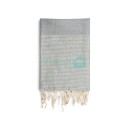 COOL-FOUTA Honeycomb Gray Violet solid color with Silver Lurex stripes - Hammam Towel Fouta 2x1m.