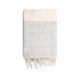 COOL-FOUTA Honeycomb Raw cotton solid color with Gray Violet stripes - Hammam Towel Fouta 2x1m.