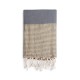 COOL-FOUTA Honeycomb Gray Monument solid color with Golden Lurex stripes - Hammam Towel Fouta 2x1m.