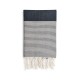 COOL-FOUTA Honeycomb Black solid color with White stripes - Hammam Towel Fouta 2x1m.
