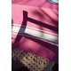 COOL-FOUTA CLASSIC plain weaving Fuchsia Pink Yarrow with white stripes - Fouta Hammam Towel 2x1m.