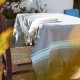 COOL-FOUTA CLASSIC Gris Neutro con bandas Tiffany's Sal de Ibiza clásicas - Toalla de Hammam Fouta Tejido liso 2x1m.