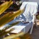 COOL-FOUTA CLASSIC Gris Neutro con bandas Tiffany's Sal de Ibiza clásicas - Toalla de Hammam Fouta Tejido liso 2x1m.