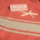 COOL-FOUTA CLASSIC Coral Vivo Tejido liso con bandas crudo clásicas - Toalla de Hammam Fouta  2x1m.