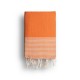COOL-FOUTA Honeycomb Gray Monument solid color with Raw cotton stripes - Hammam Towel Fouta 2x1m.