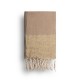 COOL-FOUTA Beige Arena Cubana con rayas color Lurex Dorado - Toalla de Hammam Fouta en tejido Panal de abeja 2x1m.