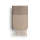 COOL-FOUTA Warm Taupe solid color with Golden Lurex stripes - Honeycomb Hammam Towel Fouta 2x1m.