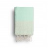 COOL-FOUTA Mint solid color with Golden Lurex stripes - Honeycomb Hammam Towel Fouta 2x1m.