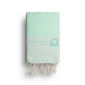 COOL-FOUTA Mint solid color with Silver Lurex stripes - Honeycomb Hammam Towel Fouta 2x1m.