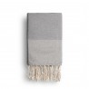 COOL-FOUTA Honeycomb Gray Violet solid color with Silver Lurex stripes - Hammam Towel Fouta 2x1m.